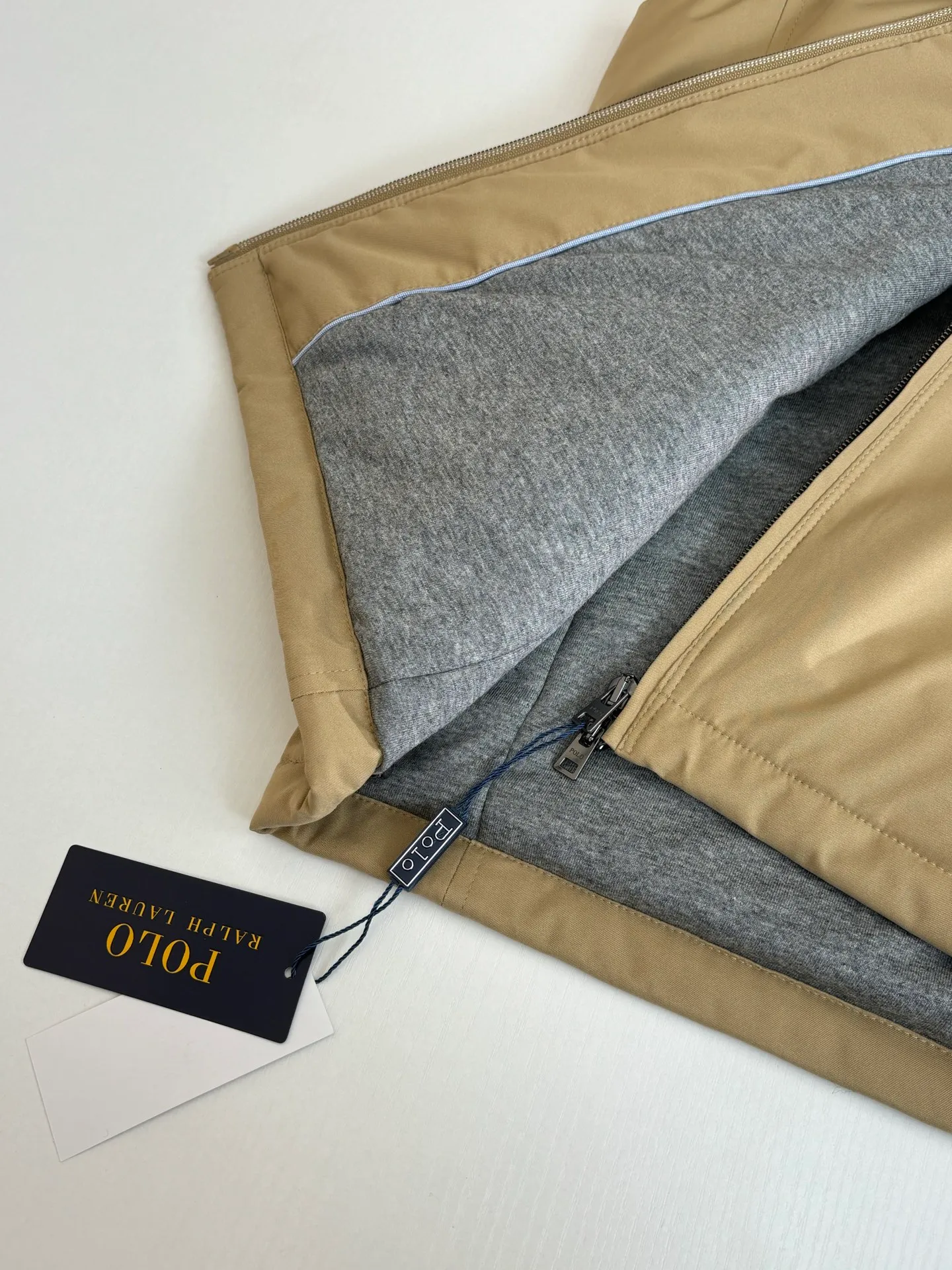 P570 Ralph Laure*/Ralph Lauren FW25 Polo gabardine down sleeveless zipper vest jacket Size: S/M/L/XL